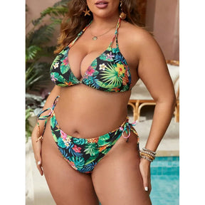 Plus Size Printed Bikini Set – Two-Piece Swimsuit for Women