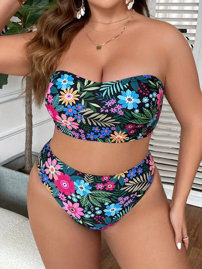 Plus Size Bikini Princess Neckline - Strapless