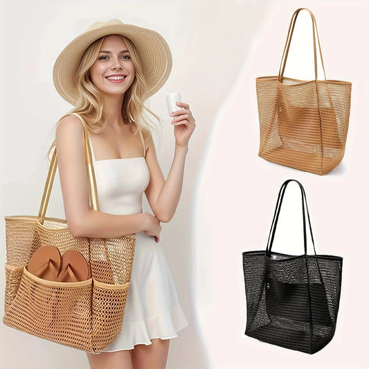 Mesh Beach Tote with Integrated Organizer