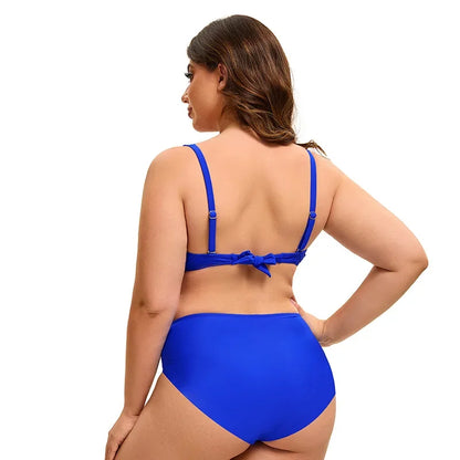 Women's Plus Size Solid Bikini Set