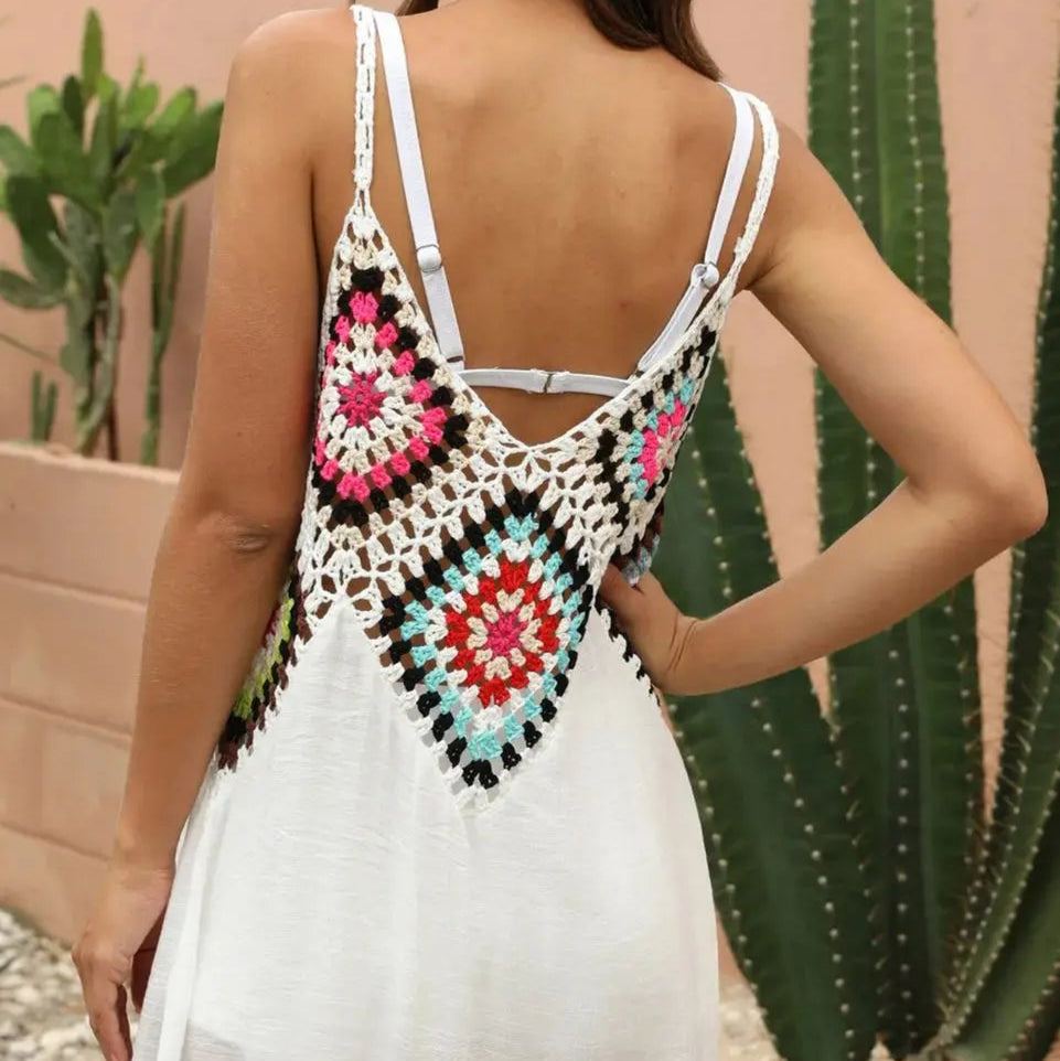 Crochet tropical beach dress